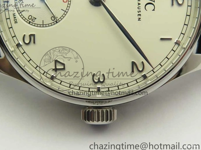 MIROTIME 0516 Efficient Portuguese Tourbillon IW5463 SS ZF Best Edition White Dial on Black Leather Strap 7170